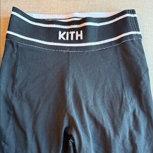 Kith Black Leggings with White-Trim Elastic Waistband
